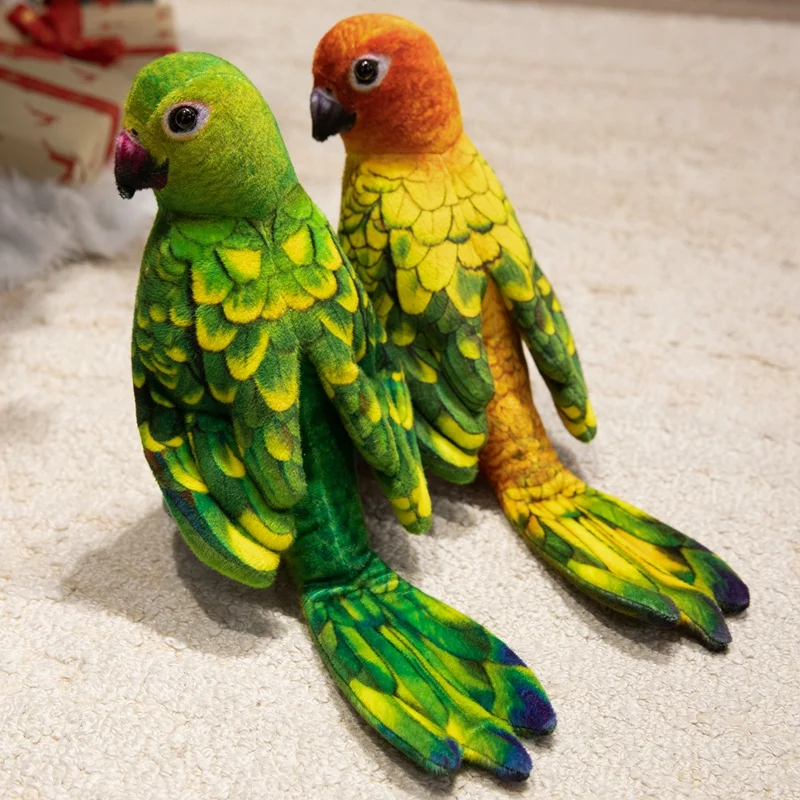 Brinquedo de Pelúcia Papagaio Realista, Boneco de Simulação de Arara, Pássaro de Pelúcia de Desenho Animado, Presente de Aniversário para Crianças, Decoração de Casa