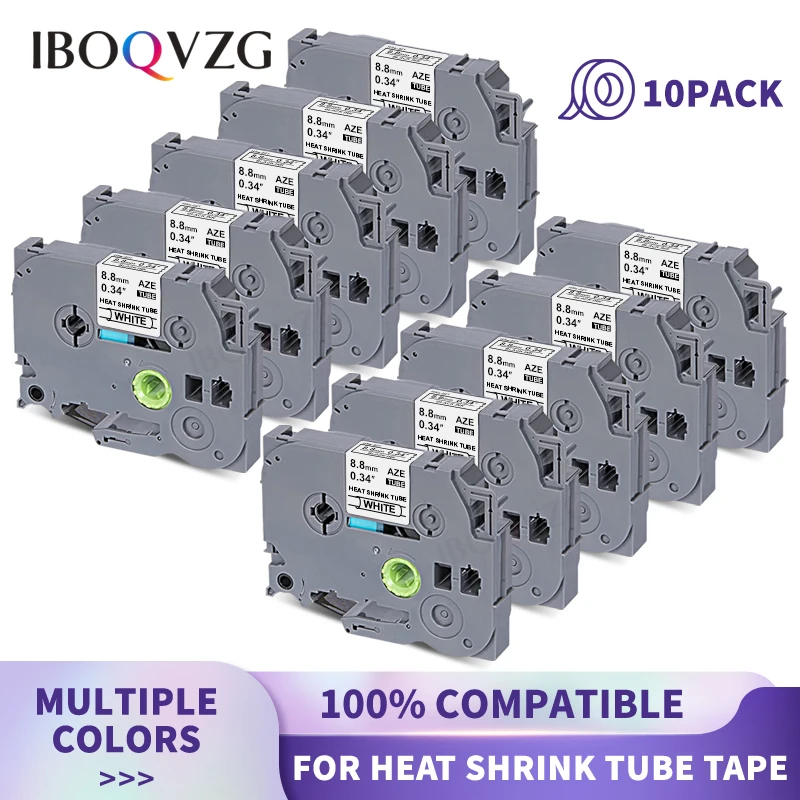 IBOQVZG 10PACK HSe231 HSe221 HSe211 HSe241 HSe251 HSe631 Heat Shrink Tube Label PTouch Tape Compatible for Brother P-touch Label