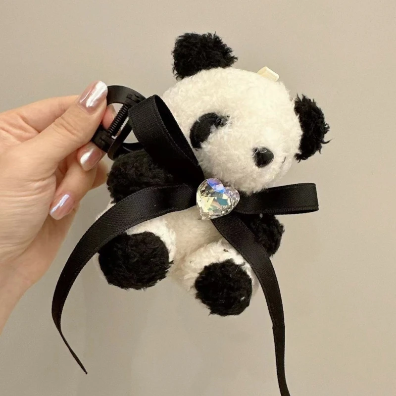 

Stuffed Panda Shape Hair Claw High Ponytail Woman Headwear Female Hair Accessories Lovely Carnivals Party Hair Claw