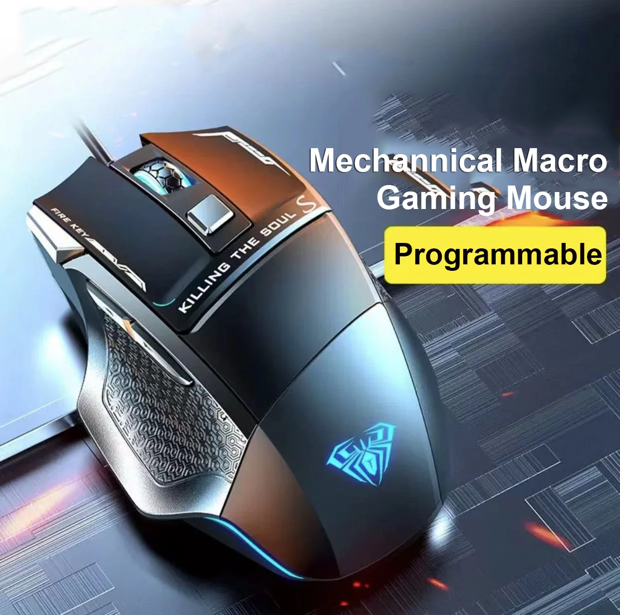 

Wired Macro Programming Mouse Gaming E-sports Mechanial 7 Buttons Mause 2400DPI Backlight Optical Computer Mice For Laptop PC