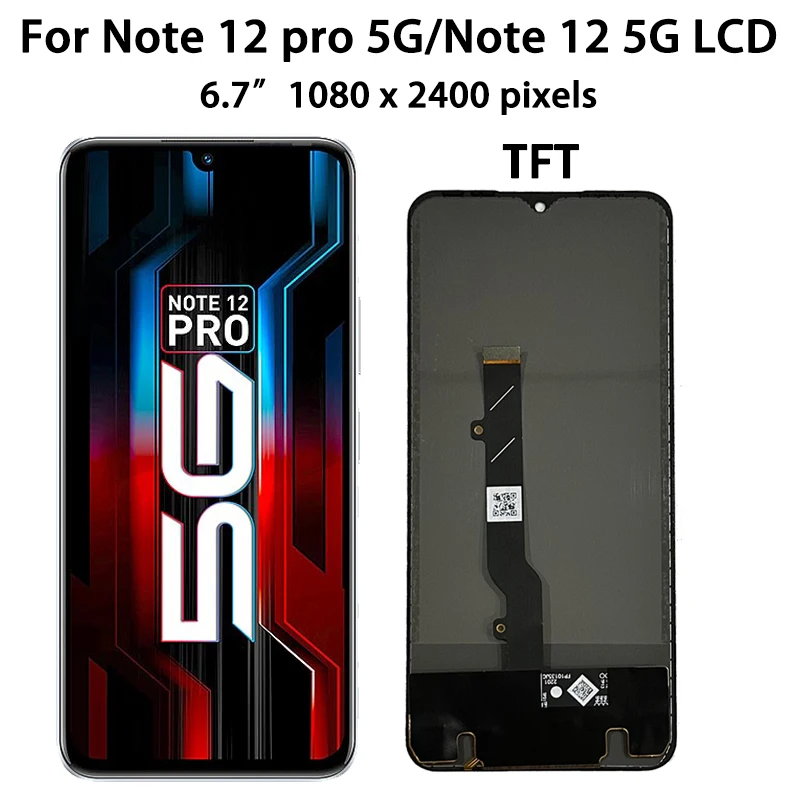 100% Test For infinix Note 12 5G /Note 12 pro 5G LCD Display Screen Touch Panel Digitizer For infinix X671 X671B Display