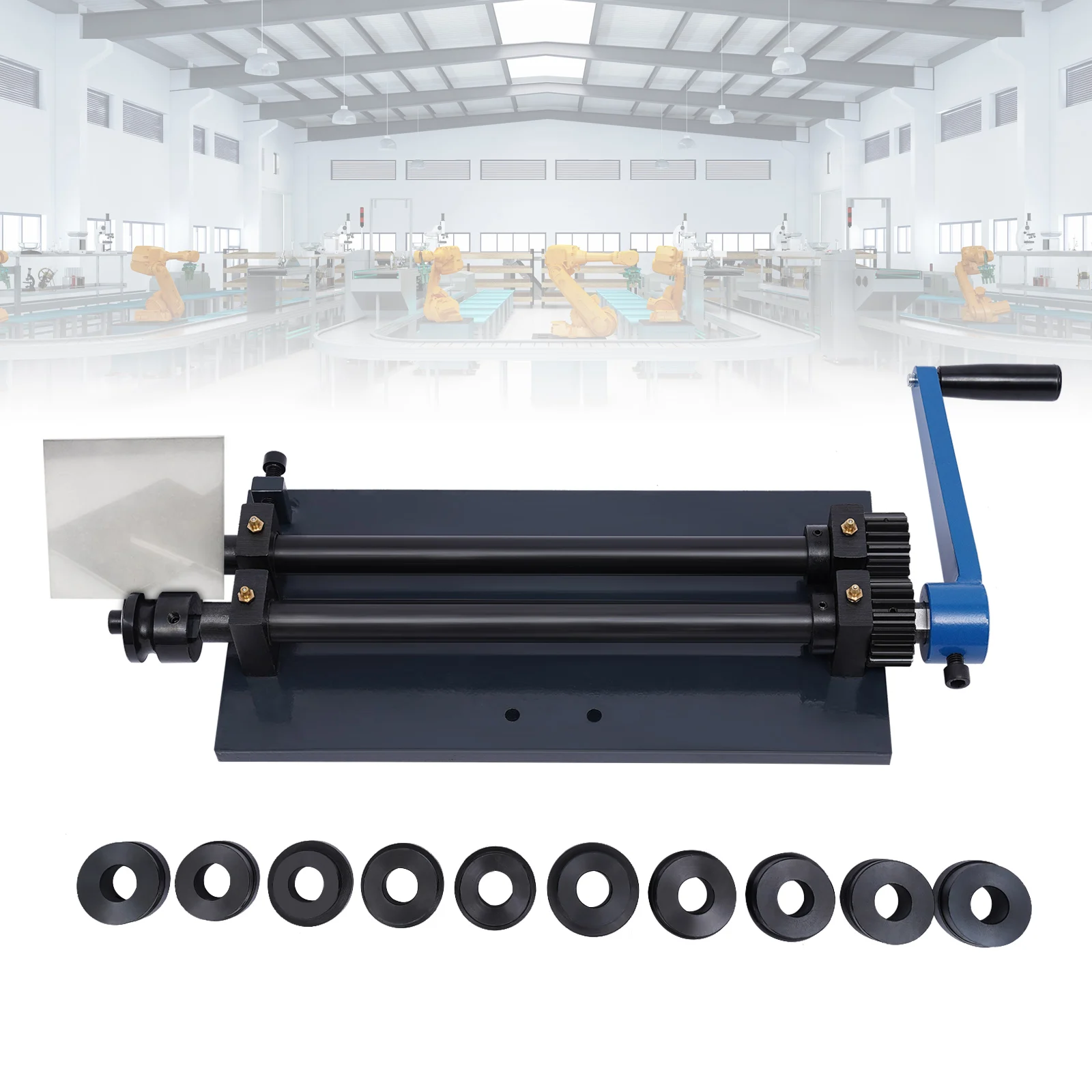 Sheet Metal Bead Roller Machine 12 inch Gear Drive Bench 6 Dies Set