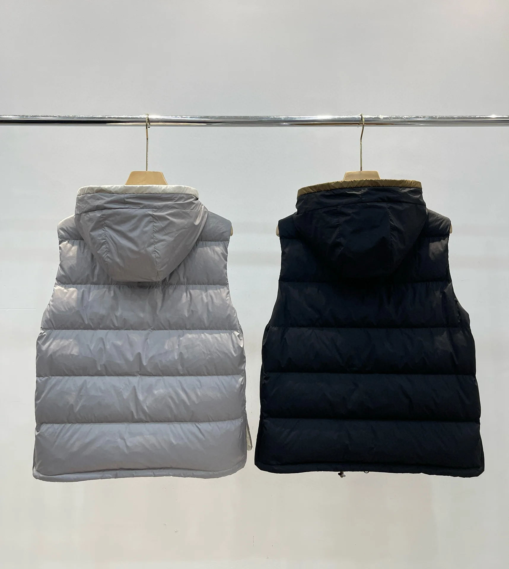 Autumn casual solid color quilted hooded padded vest