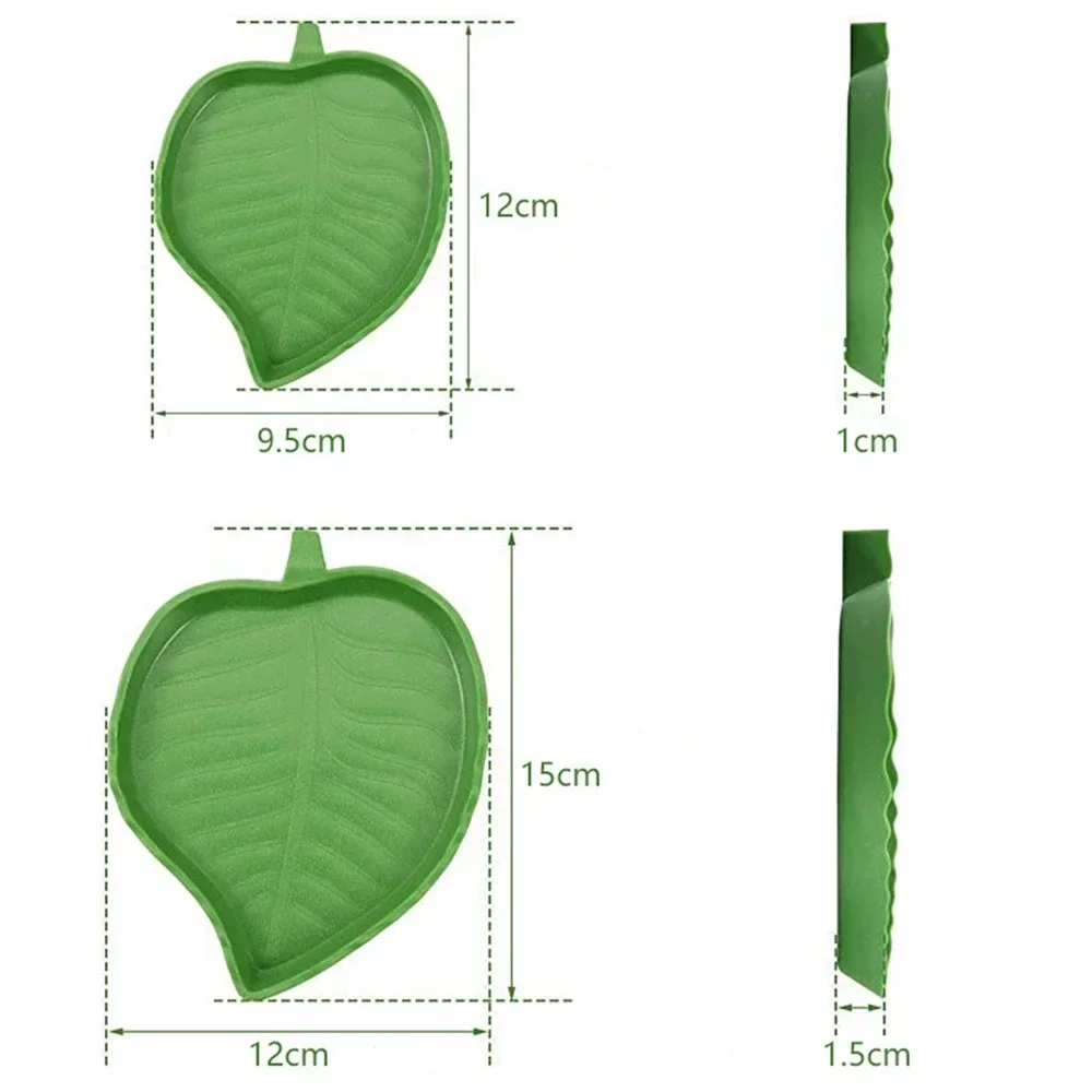 Reptiles Feeder Plastic Leaf Shape Reptile aquarium feeding basin Turtle habitat accessories water tray Small pet feeder Pet Sup