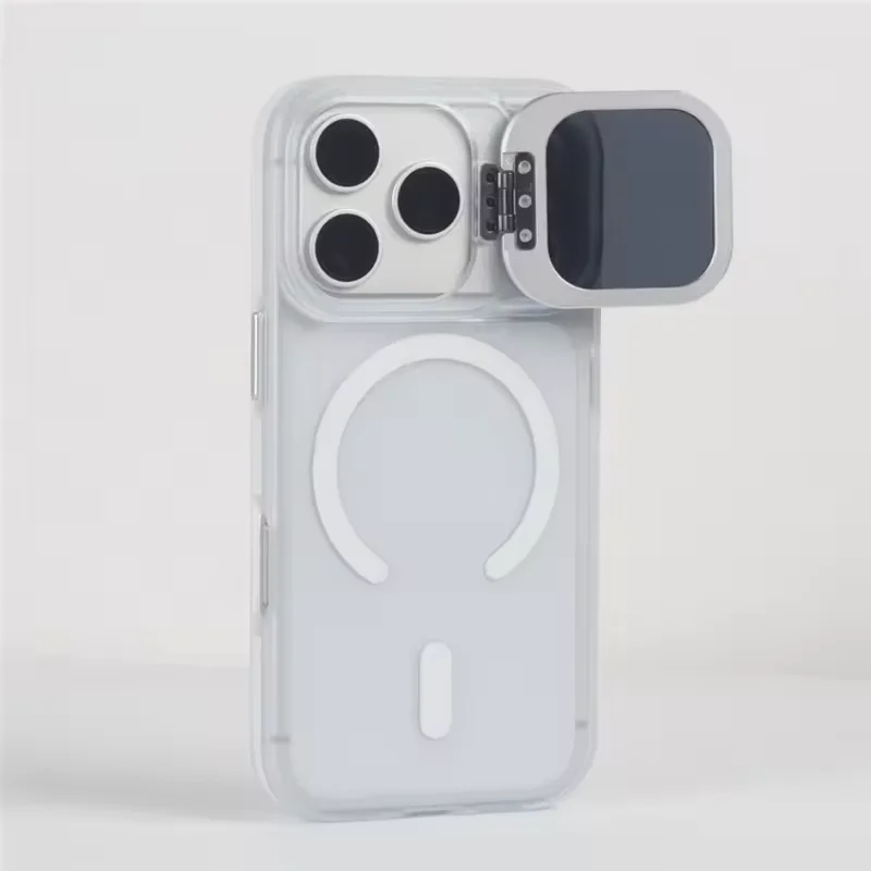 Luxury Polarizing Filter Flip Camera Lens Holder Magnetic Case For iPhone 17Pro 15 16Pro 17Pro Max for Magsafe Matte Hard Cover - view 2