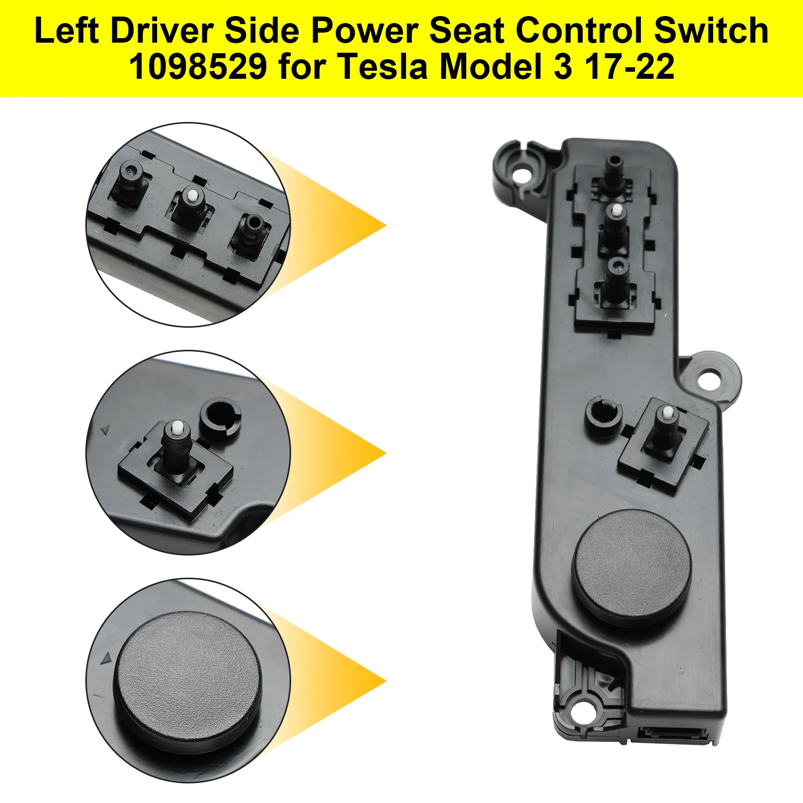 Artudatech Left Driver Side Power Seat Control Switch 1098529 for Tesla Model 3 2017-2022