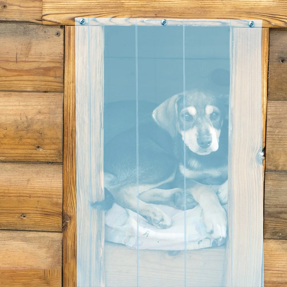 

80.56X7.07 Inch Dog House Door Curtain: Transparent Pvc Plastic Strip For Airflow Control Weather Insulation Replacement Strip