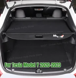 Trunk Cargo Cover Curtain for Tesla Model Y Rear Luggage Carrier Retractable Partition Baffle Plate Storage Modified 2020-2023