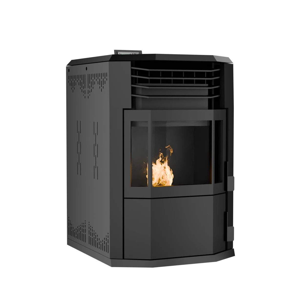 PU-120 Cast Iron Pellet Stove with WiFi Remote Control Eco-Friendly & Durable Freestanding for Modern Homes
