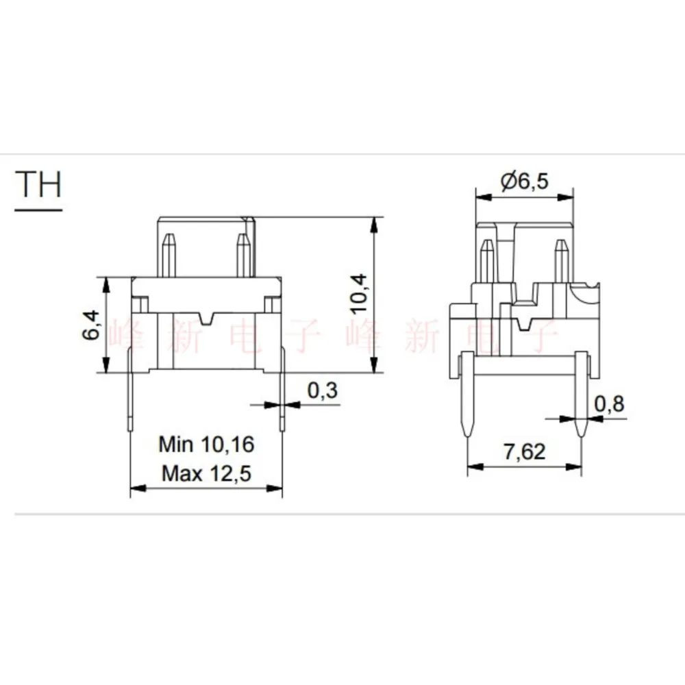 RA3FTH9 Denmark Tact Switch Straight Plug 4 Feet 10*10 Waterproof And Dustproof Key Switch Button