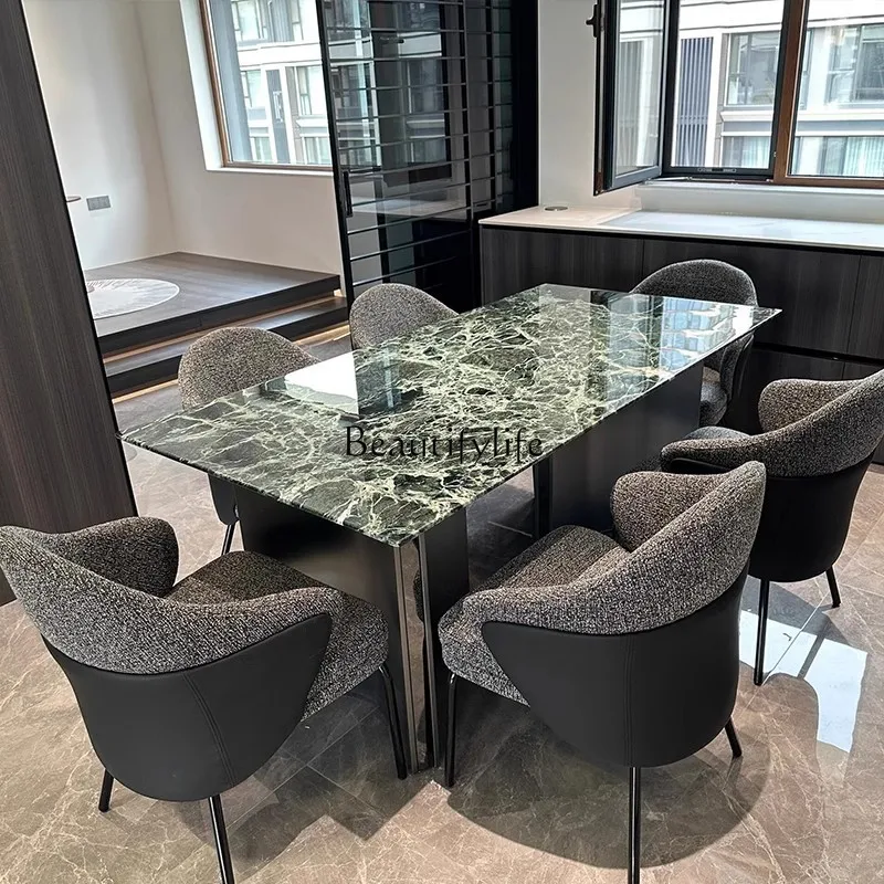 

Italian light luxury natural marble luxury stone dining table high-end customization
