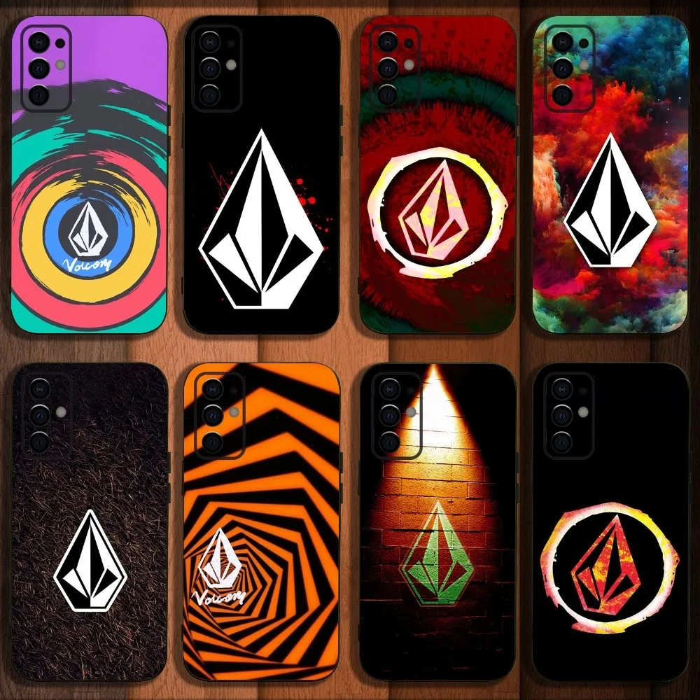 L-Luxury V-VOLCOM-S Sport Style Phone Case For Samsung S24,S21,S22,S23,S30,Ultra,S20,Plus,Fe,Lite,Note,10,9,5G Black Soft Cover