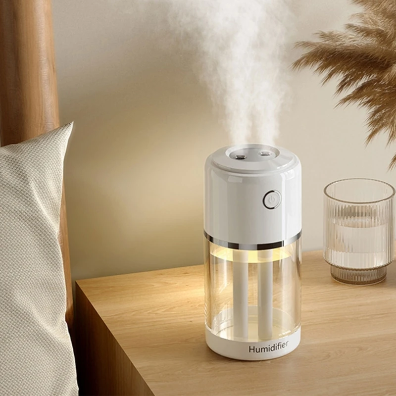 Household Air Humidifier Double Nozzle Desktop USB Fog Water Supply Portable Car 520ml Office Bedroom Dormitory
