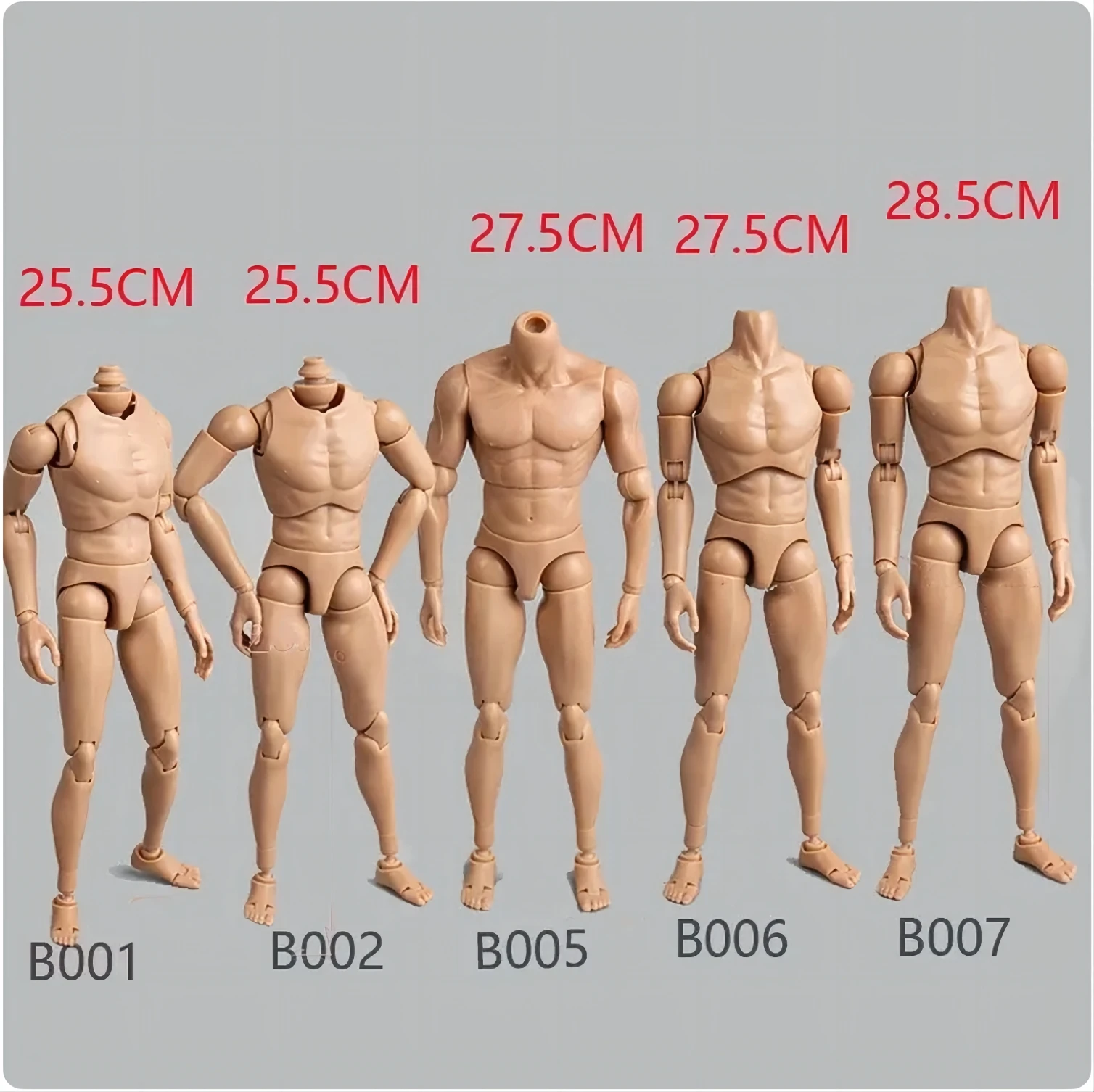 B001B002 B003 B005 B006 B007 1/6 Male Narrow/Wide  Shoulder Joint Body 12'' Soldier Action Figure Super Flexible Doll Body