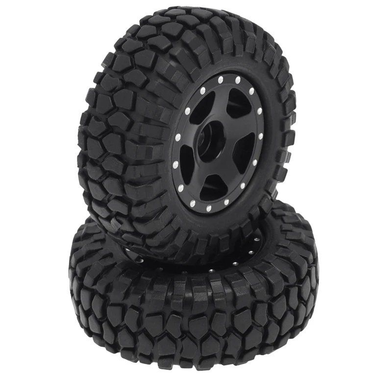 4Piece Wheel Shell With Tire Metal Replacement For SCX24 Jeep Gladiator 1/24Th 4WD Off-Road Truck Model ,Black