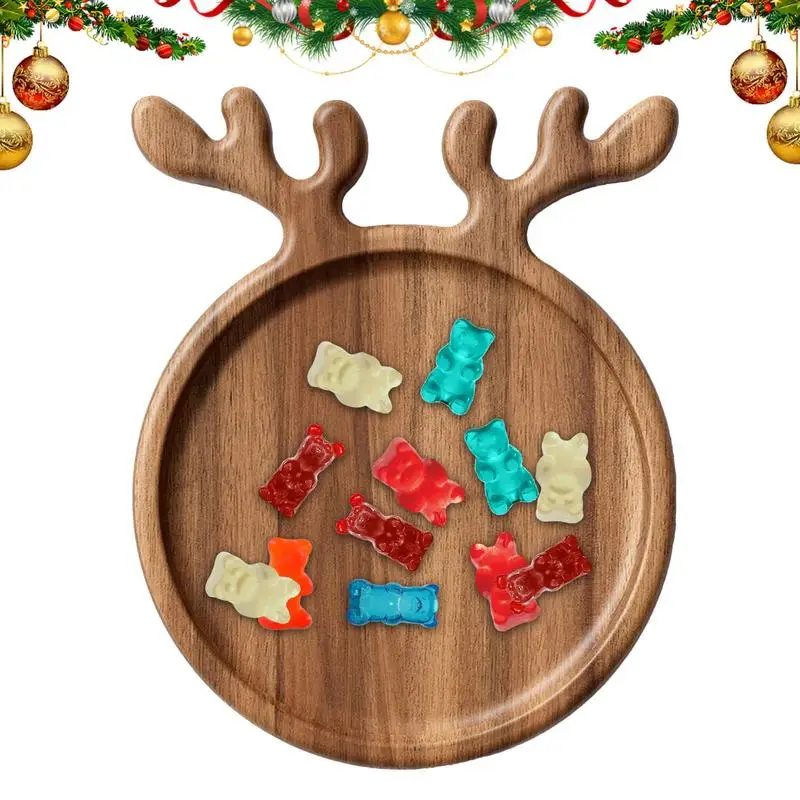 Christmas Tray Xmas Tree Christmas Hat Elk Appetizer Platter Sushi Dishes Salad Sashimi Wooden Shaped Candy Dish Snack Dessert