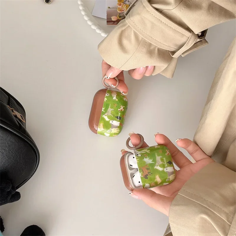 Cute Green Lawn Puppy auricolare custodia per Apple Airpods Pro 2 3 1 Cover cuffie custodie di ricarica per Airpod cuffie in Silicone Funda
