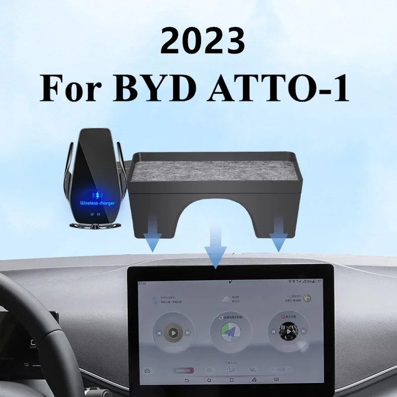 For 2023 BYD ATTO1 ATTO1 ATTO 1 Car Screen Phone Holder Wireless Charger Screen Navigation Interior 10.1 Inch Size Pallet Style