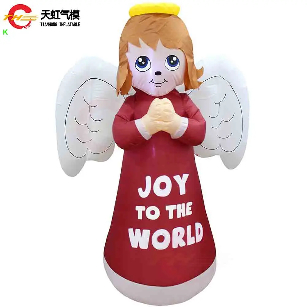 

Fast Shipping 4m/6m/8m Giant Lighted Christmas Inflatable Guardian Angel Wings Prayer Model for Yard Decoration