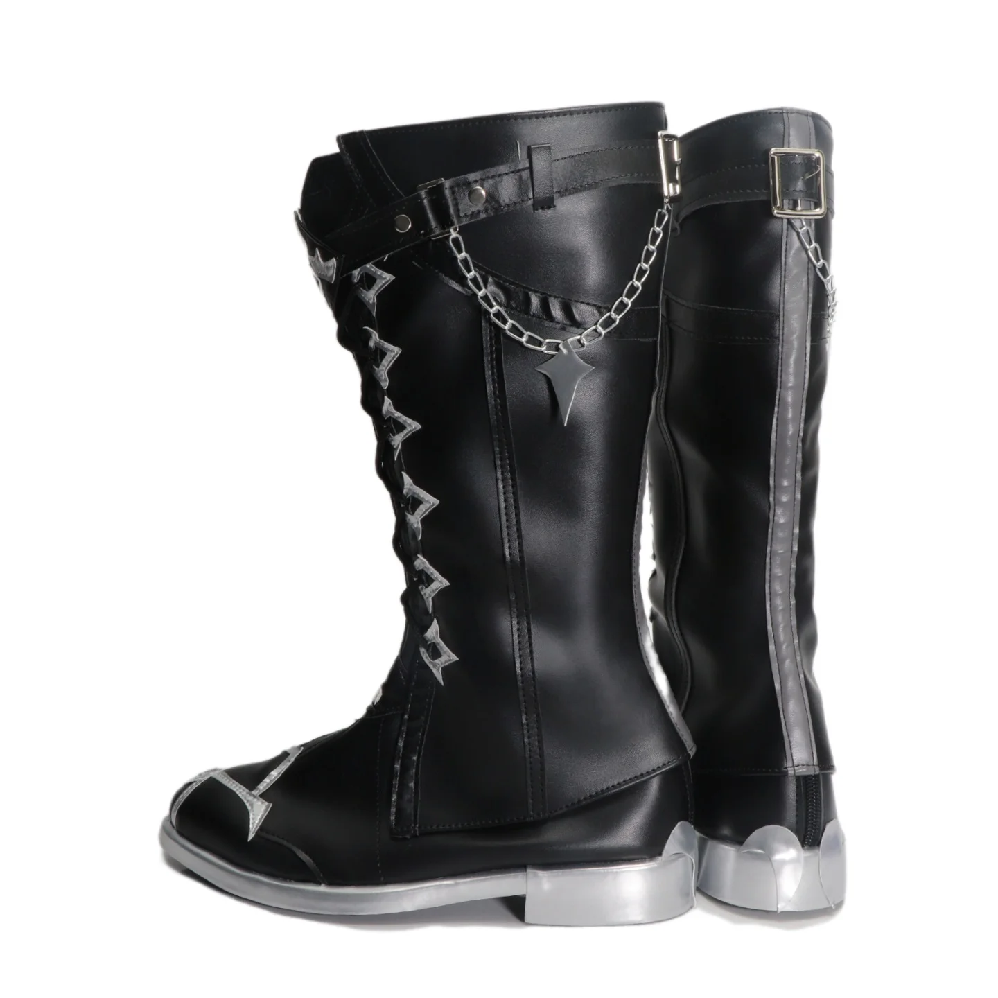 Genshin Impact Kyryll Chudomirovich Flins Cosplay Schuhe Stiefel Halloween Karneval Party Requisiten Zubehör für Frauen Männer