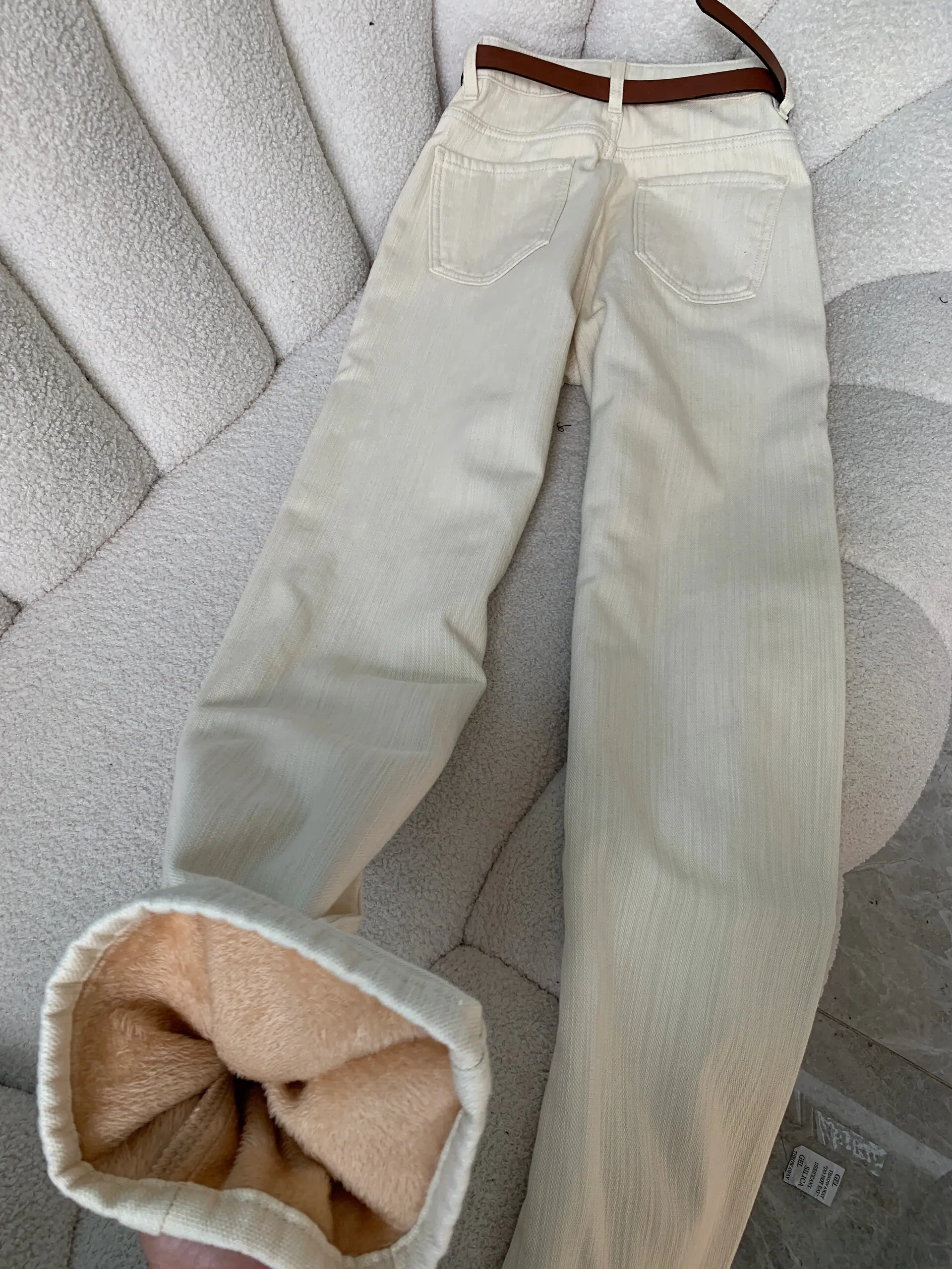 

plus Size Women's High Waist Wide Leg Jeans Autumn Winter Fce Straight Cut Slimming Trousers Long Pants Faionable Casual