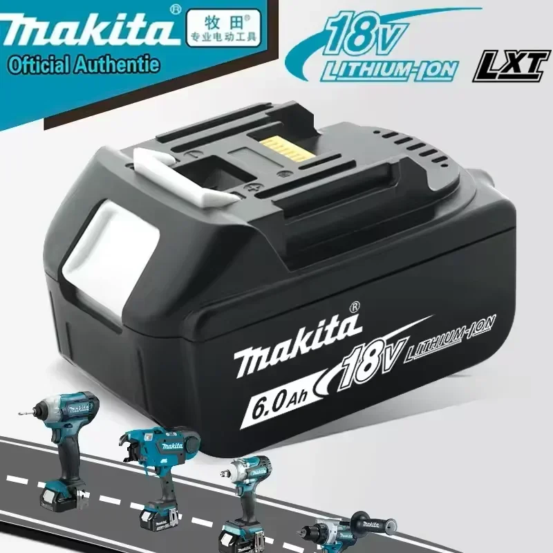 

Makita 18V 6000mAh Rechargeable Power Tools Battery With LED BL1830 BL1850 BL1860 Battery Charger Set With Working Light