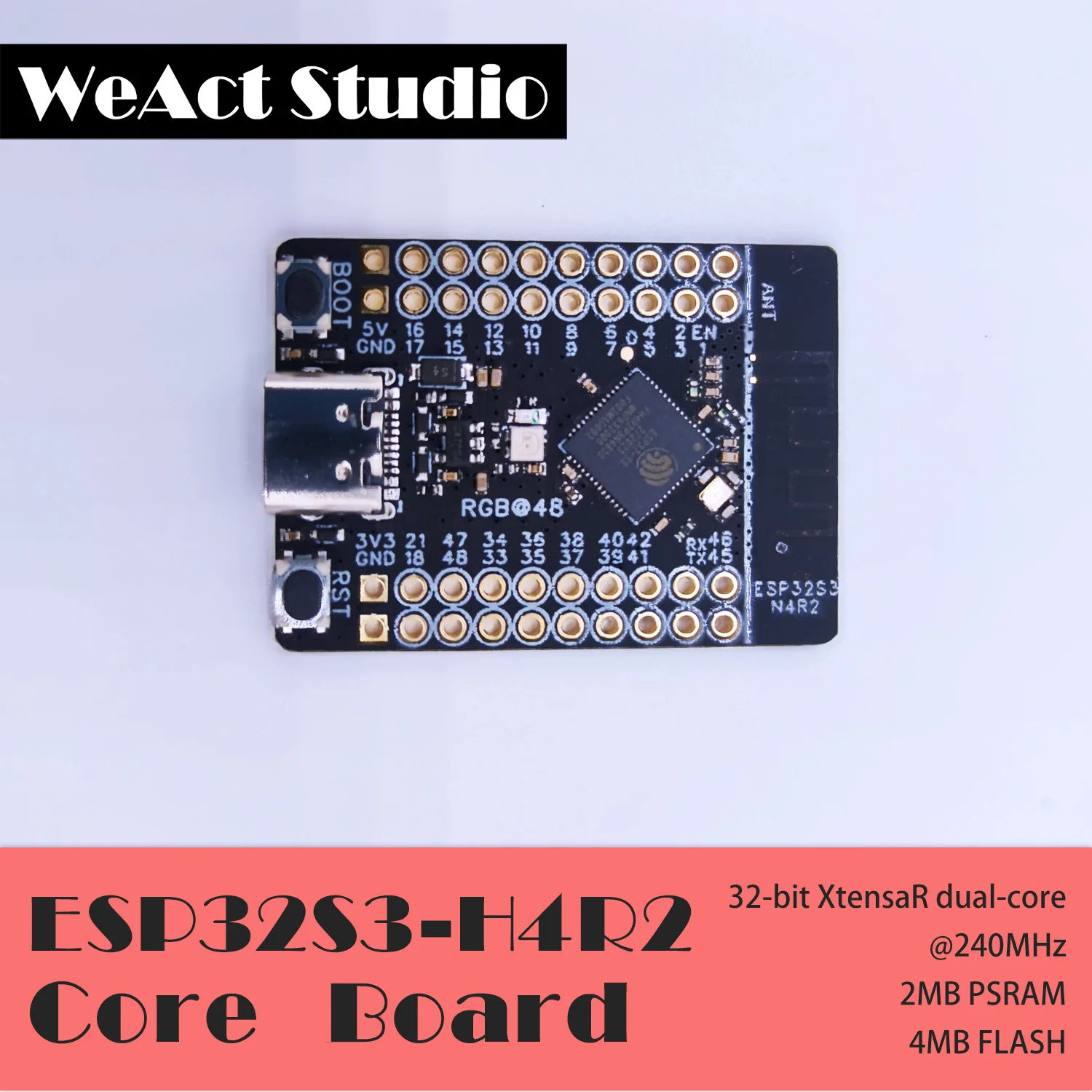 WeAct S3 Mini WIFI Bluetooth IOT Board gebaseerd ESP32-S3FH4R2 ESP32-S3 4 MB FLASH 2 MB PSRAM MicroPython Compatibel