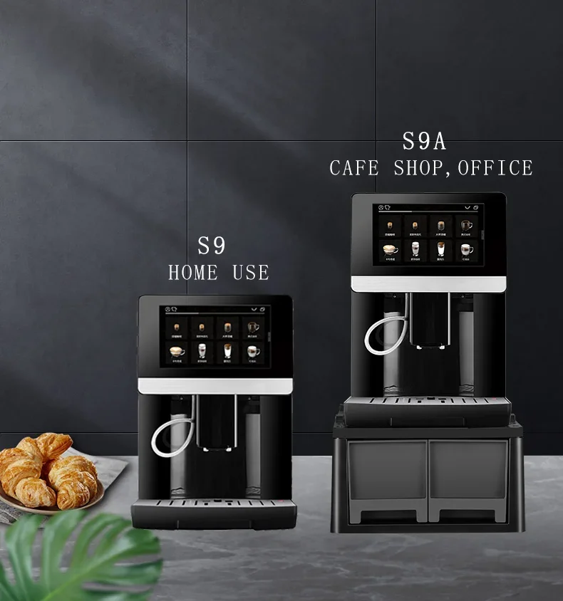 YUNYI-cafetera automática para uso comercial, máquina de café con pantalla táctil de 7 ", autolimpieza