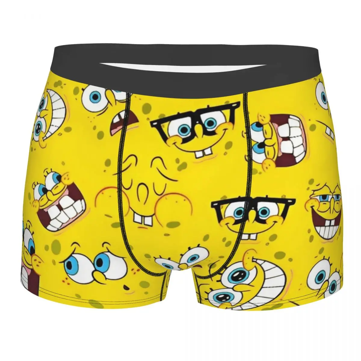 SpongeBobed Anime Cartoon Boxers Humorous Underwear Boxer Briefs Gag Gift For Men