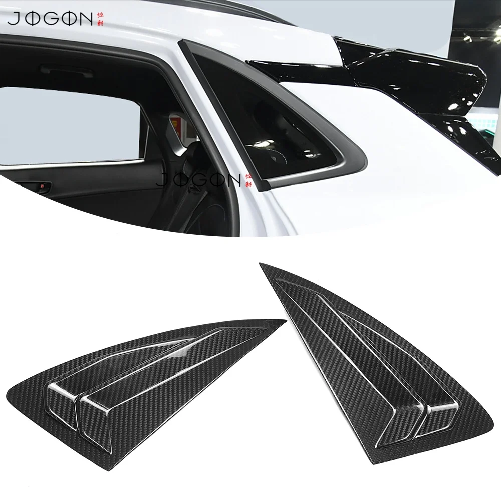 JOGON 100% Real Carbon Fiber Auto Window Louver Cover For Hyundai Kona/ Kona N 2018-2023 Car Shutter Panel Exterior Accessory
