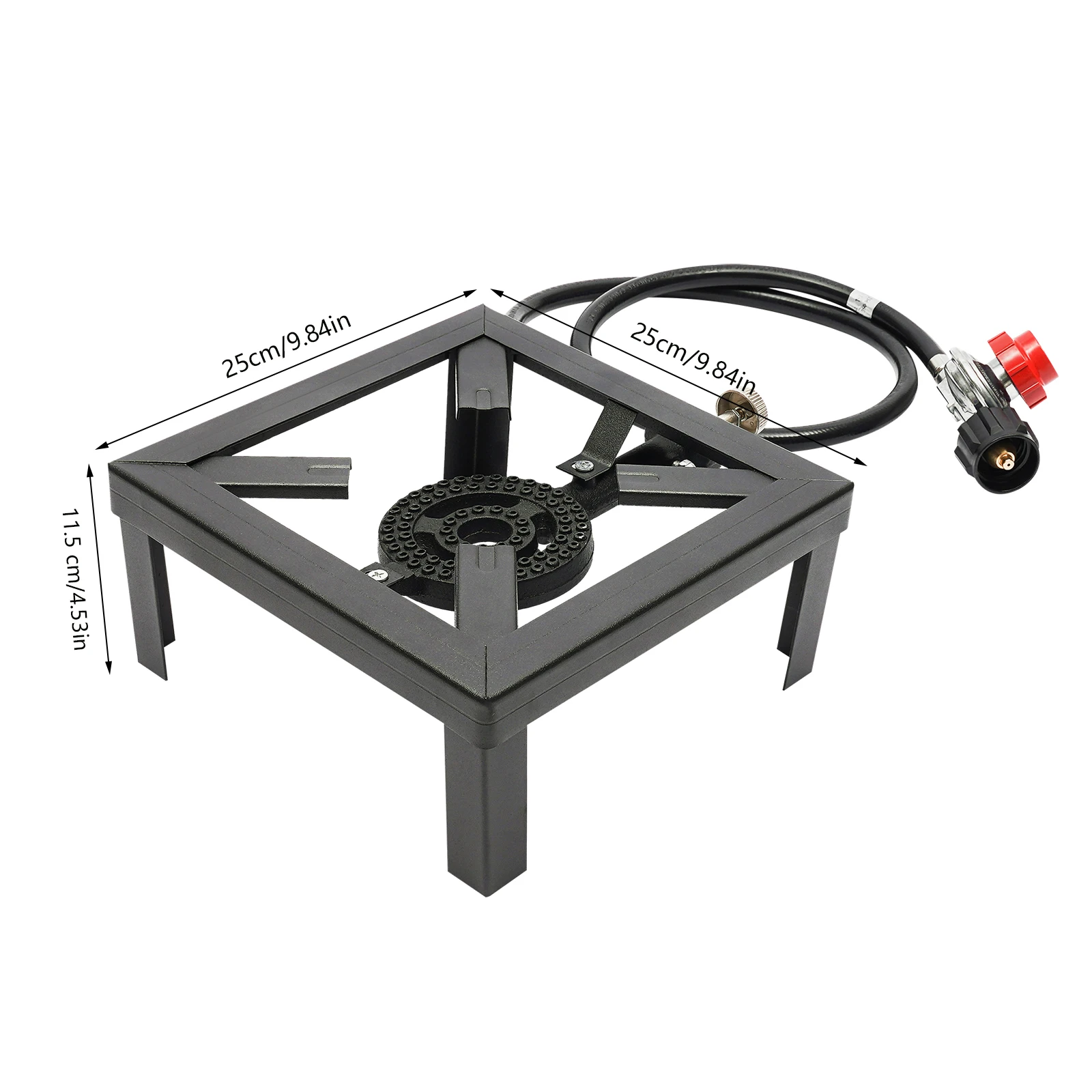 8000W Portable Single Burner Outdoor Gas Stove Propane Cooker with Adjustable 0-20Psi Regulator Hose for Patio Camping BBQ