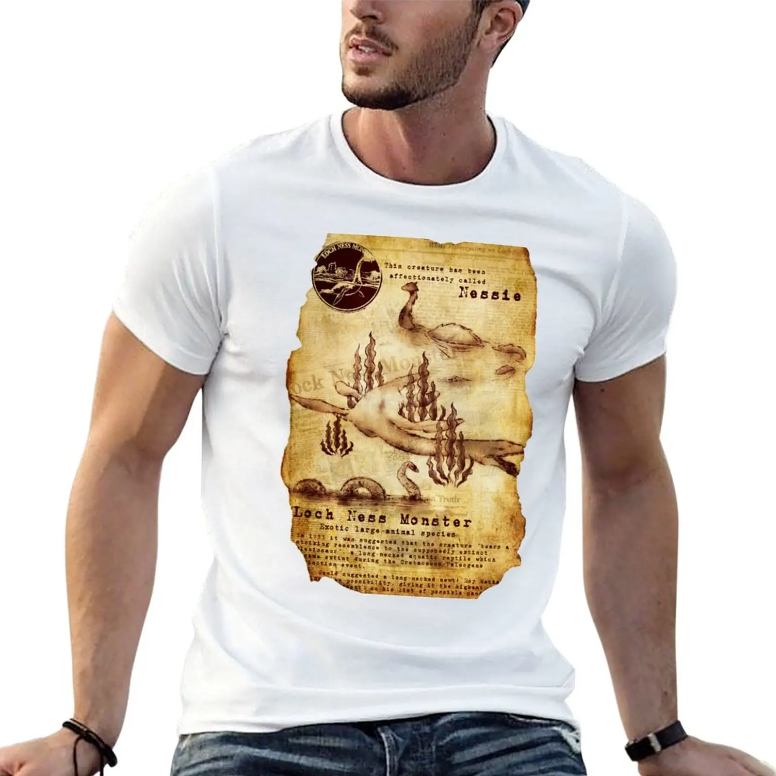 Cryptic Studies: Loch Ness Monster T-Shirt Simple Print Design T-Shirt