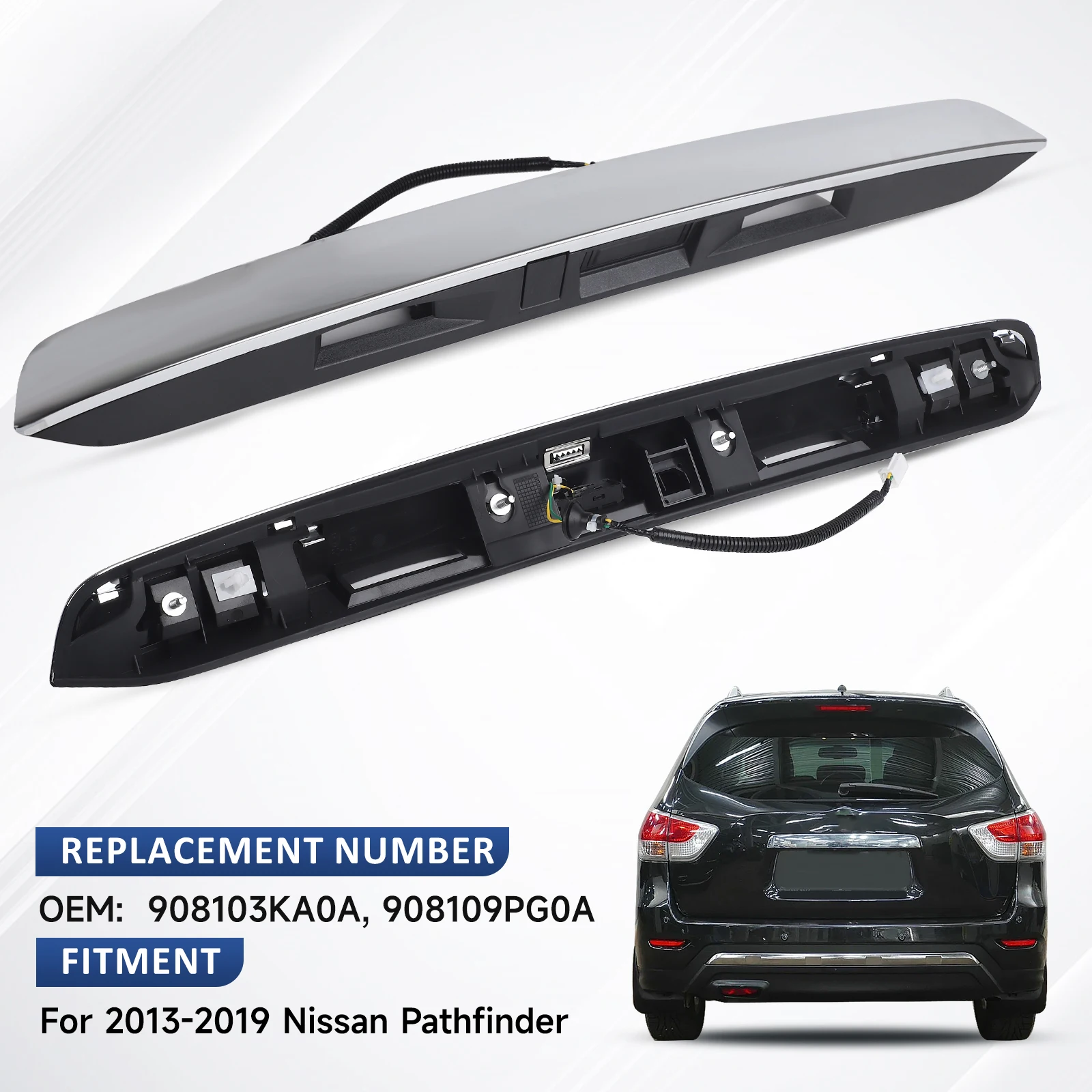 OEM 90810-9PG0A 908103KA0A Car Rear Trunk Switch Tailgate Door Chrome Liftgate Handle For Nissan Pathfinder 2013 2014 2015-2019