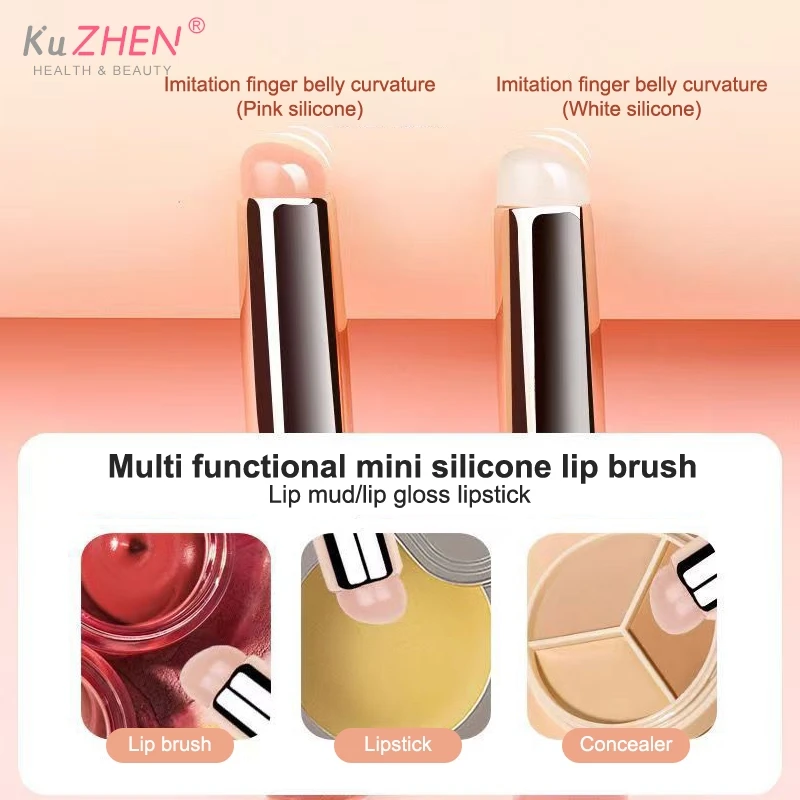 29types Silicone Lip Brush With Lid Round Head Makeup Brush Lipstick Applicator Multi-Use Mini Concealer Brush Portable Makeup 