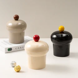 【Epeiushome】 Nordic Ins Style Candy Jar Storage Jar Snack Storage Jar Memphis Style Solid Color with Lid