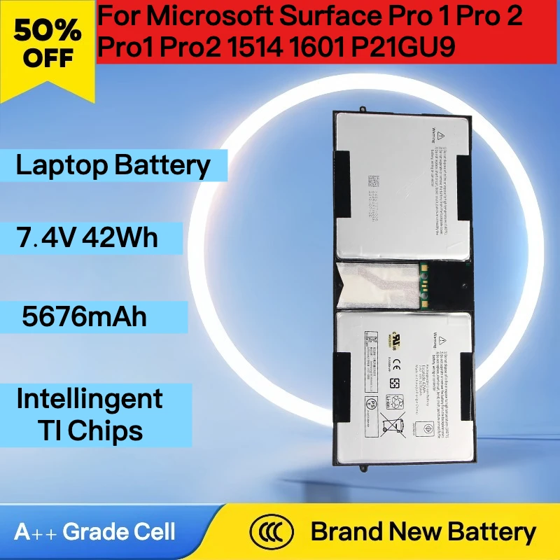 

7.4V 42Wh 5676mAh Brand New Replacement Battery For Microsoft Surface Pro 1 Pro 2 Pro1 Pro2 1514 1601 P21GU9 with Tools