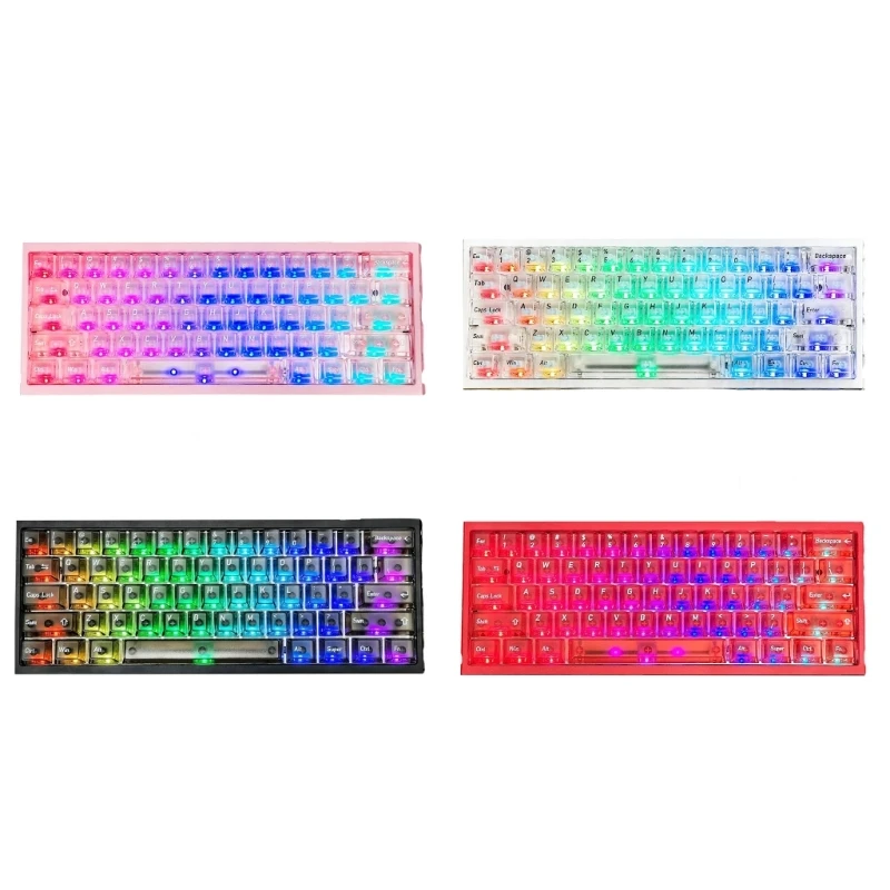 Wireless Mechanical Keyboard 2.4Ghz Bluetooth-compatible Corded Rechargeable E65A