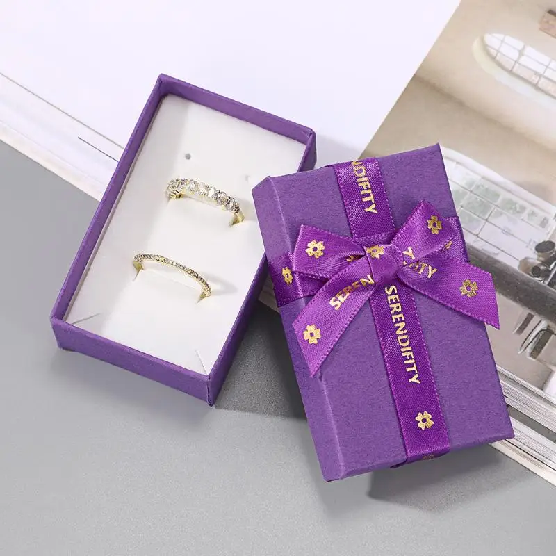 

Подарочная коробка для украшений с бантом и лентой, 1 шт., для ожерелий, бусин Будды, цепочек для свитеров и аксессуаров