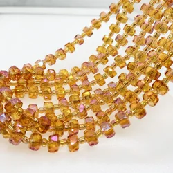 6/8mm 80pcs Faceted AB Wheel Shape Austrian Crystal Bead Flat Round Glass Loose Beads For Jewelry Making Bracelets Accessories