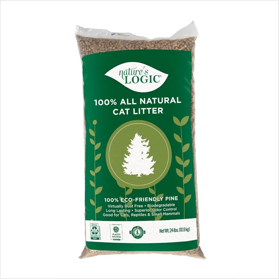 Cama para gatos con pellets de pino 100 Natural, 100 Ponderosa, sin polvo, sin perfumado, biodegradable, seguro para gatos, gatitos, reptiles, mascotas pequeñas