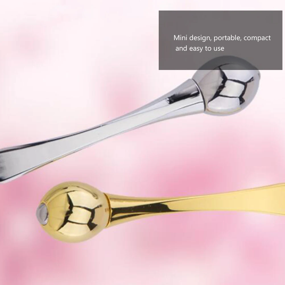 1 Set Double-End Facial Mask Spoon T-Shaped Eye Massage Stick Portable Skin Care Tool Smooth Surface Essence Bar Face Roller