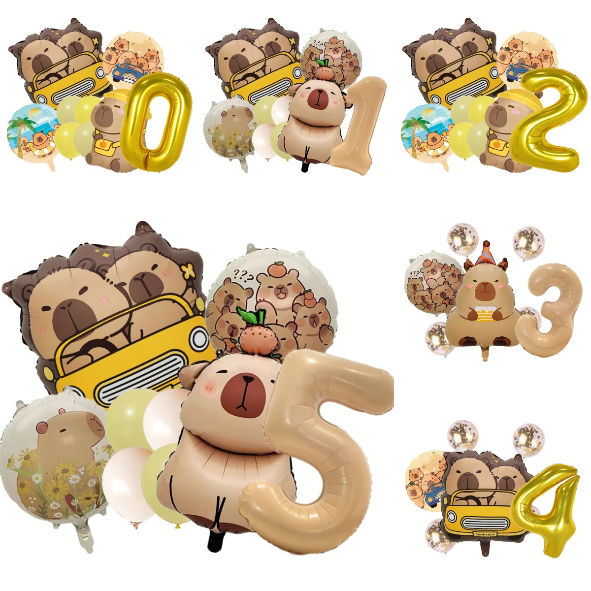 

Cute Kapibala Aluminium Film Balloon Set Cartoon Capybara Baby Shower New Year Decors Children Birthday Wedding Party Supplies