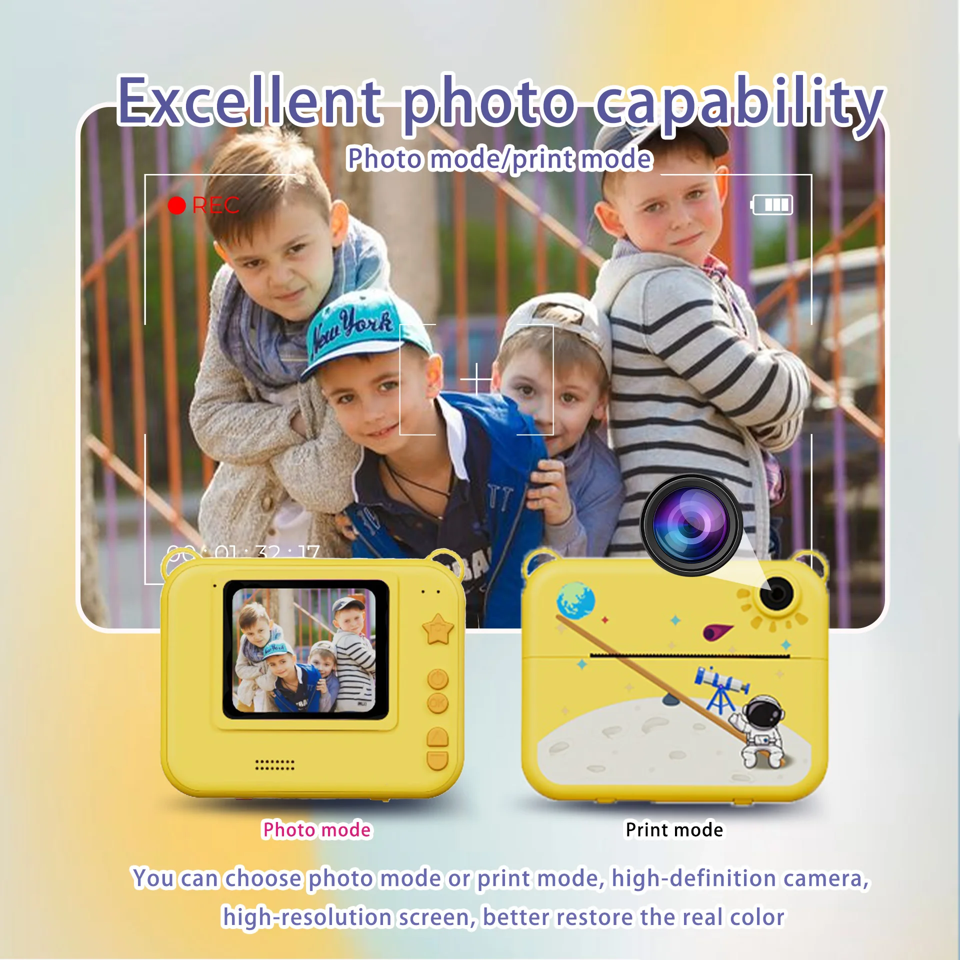 Kids Toy Camera with Flash|USB Charging|720P HD ScreenPerfect for Outdoor Fun&Family|Great Christm Gift for Boys & Girls Ages 3+