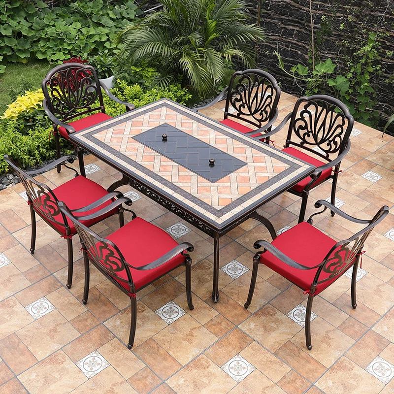 

！@Outdoor Cast Aluminum Table Electric Grill Barbecue Villa Courtyard Garden Waterproof UV-Resistant Durable