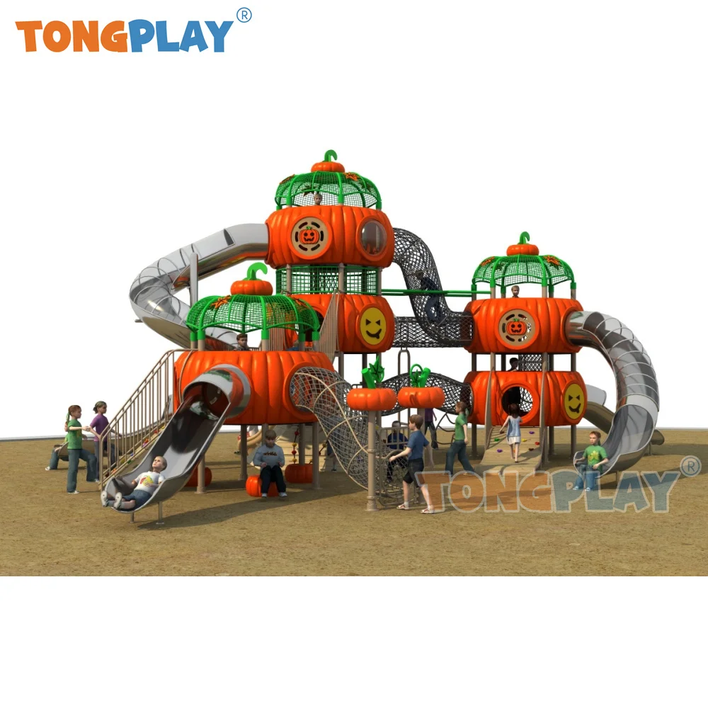 Tong play Factory Friendly Material Pumpkin Series Large Climbing Park Children Amusement Equipment Kid Outdoor Playground Slide