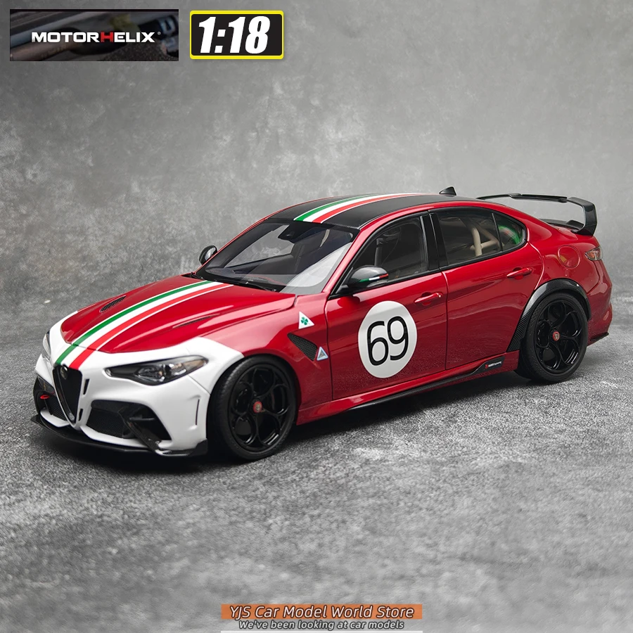 

Металлическая модель автомобиля MOTORHELIX 1/18 Alfa Romeo Giulia GTAm GTA, статическая модель для демонстрации, коллекционный подарок на праздники.