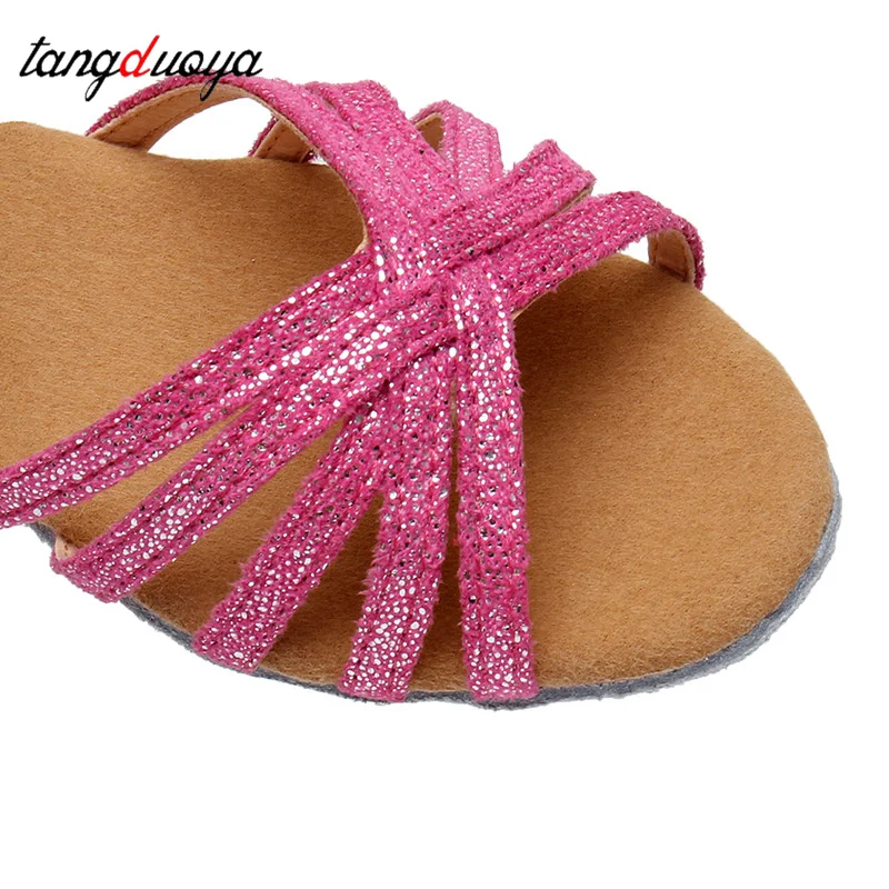 Meninas mulheres sapatos latinos de salto baixo latina salsa moderna sapatos de salão tango salsa rumba sapatos de dança latina várias cores