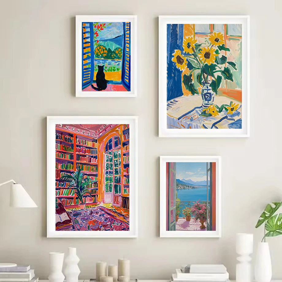 Canvas Painting Henri Matisse Open Window Series Poster PrintHome for Living Room Bedroom Modern Frameless Home Wall Decor