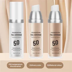 30ml Color Changing Foundation Liquid  Colour Changwing Warm Skin Tone Foundation Makeup, Waterproof Long Lasting Moisturizing