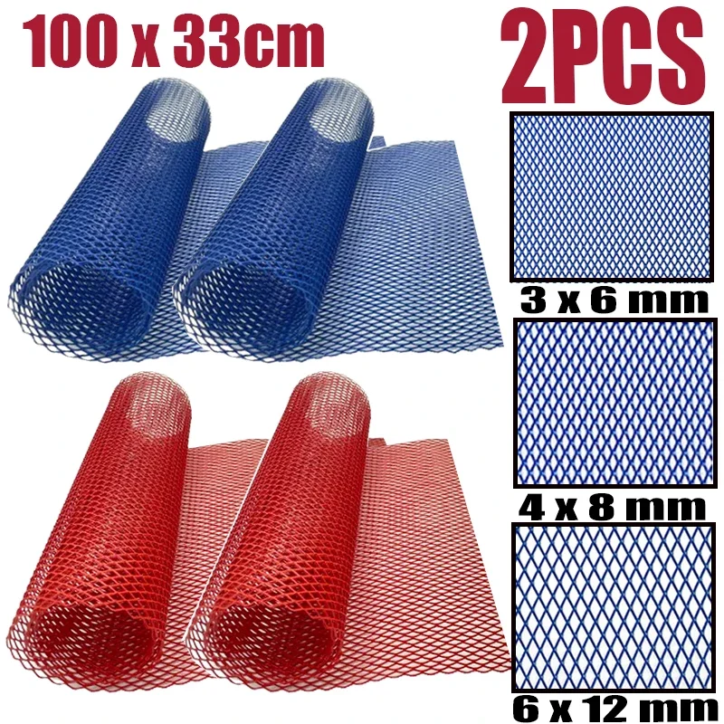 

2X 40"x13" Universal Aluminum Car Grill Mesh Front Bumper Hood Vent Net Honeycomb DIY Centre Grille Red Blue 3x6mm 4x8mm 6x12mm